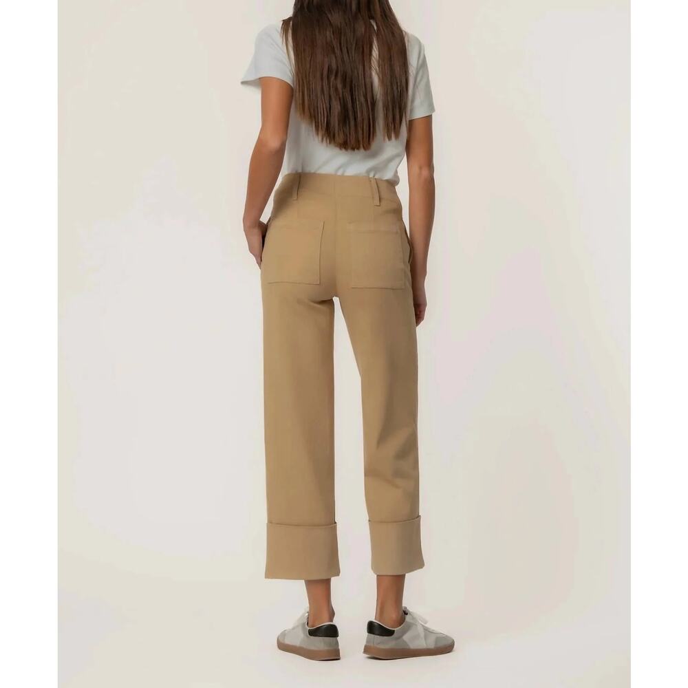 Kut From the Kloth Sienna High-Rise Rolled Hem Khaki Pants 12 Preppy Minimalist - Picture 3 of 9